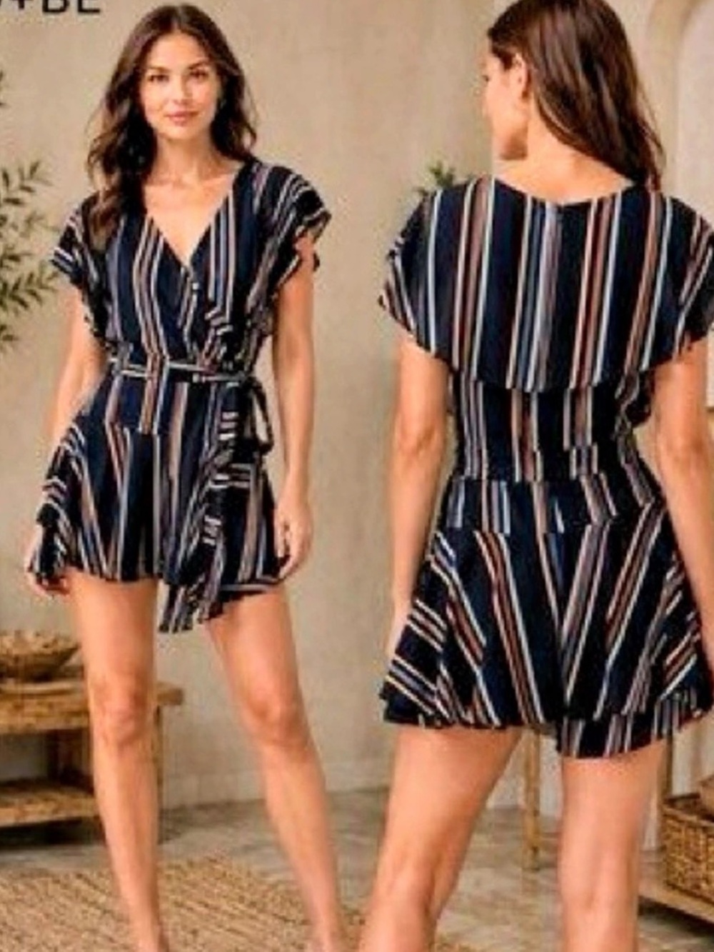 NWT DO+BE Striped Romper
